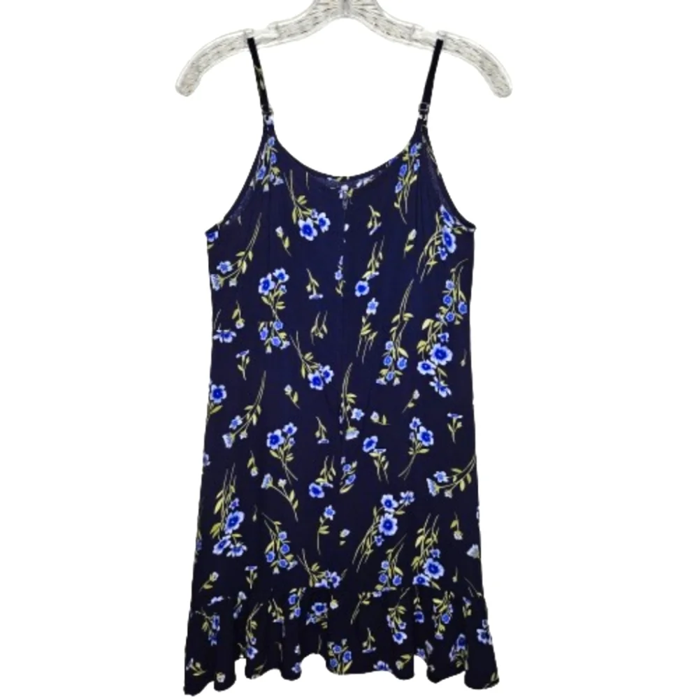 Girls Sundress Navy Floral Size 16 The Children's Place Ruffle Hem Dress - Picture 3 of 8